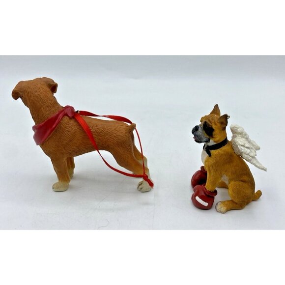 Boxer Dog Christmas Ornament Angel Wings Boxing Gloves Holiday Figurine Decor - Picture 3 of 10